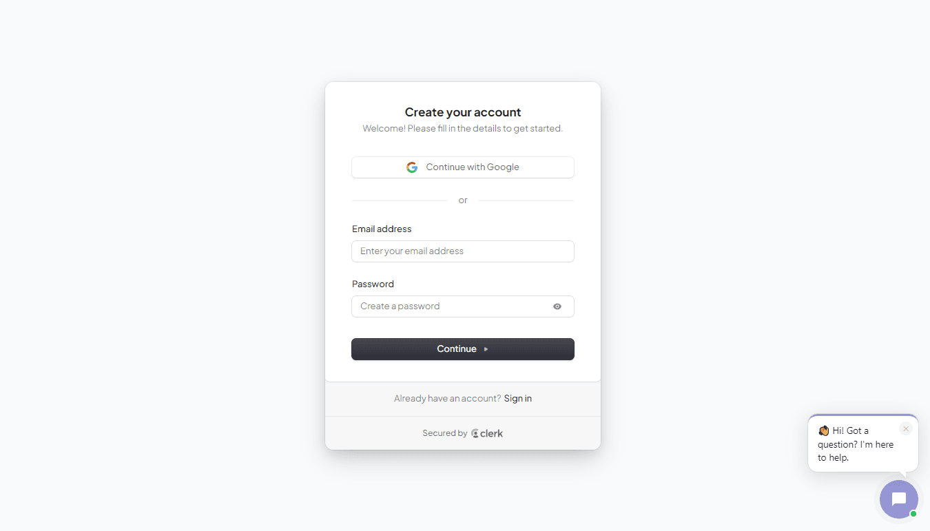 Hello Maggie sign-up page